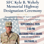 SFC Kyle B. Wehrly Memorial Highway Designation Ceremony Set for September 4th