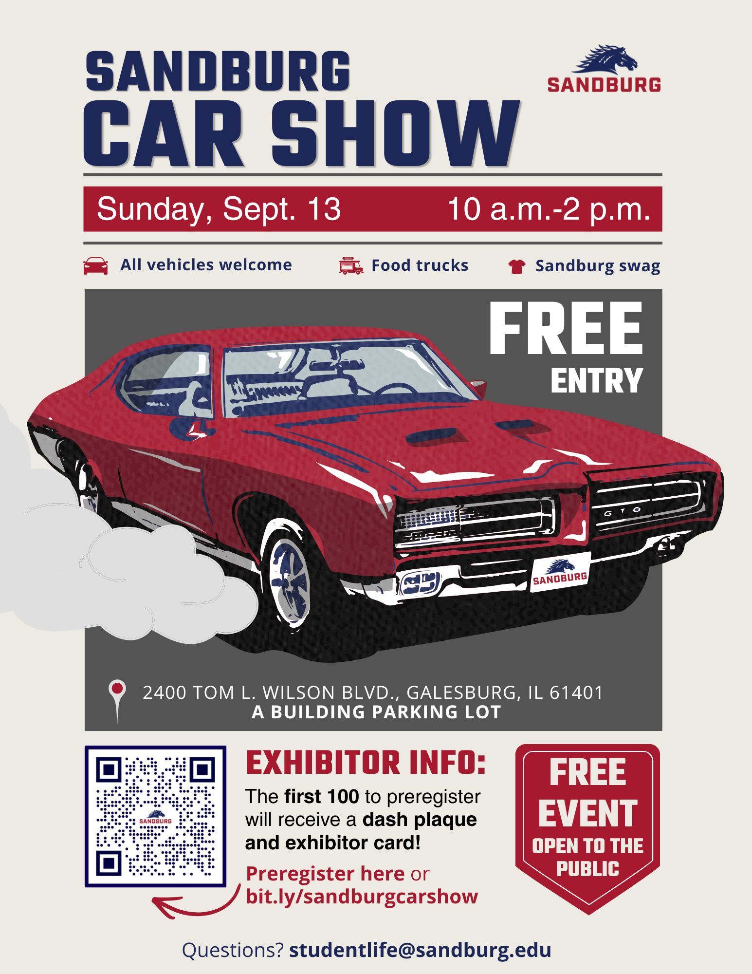Sandburg Car Show Sept. 13 on Galesburg Campus